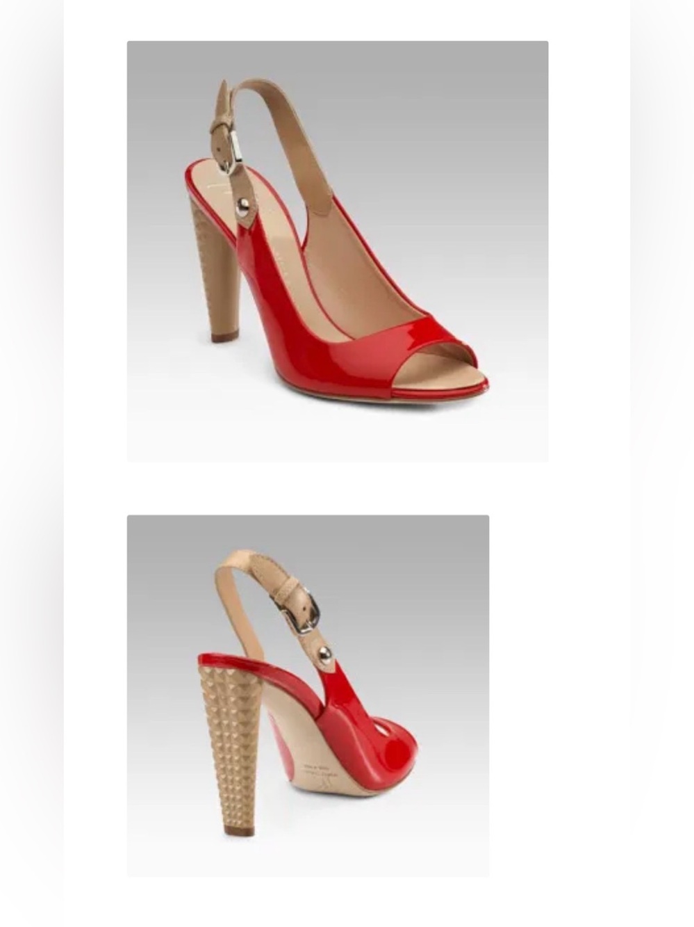 2008 Giuseppe Zanotti Women’s US 7.5 Red Leather Slingback Open Toe Block Heels